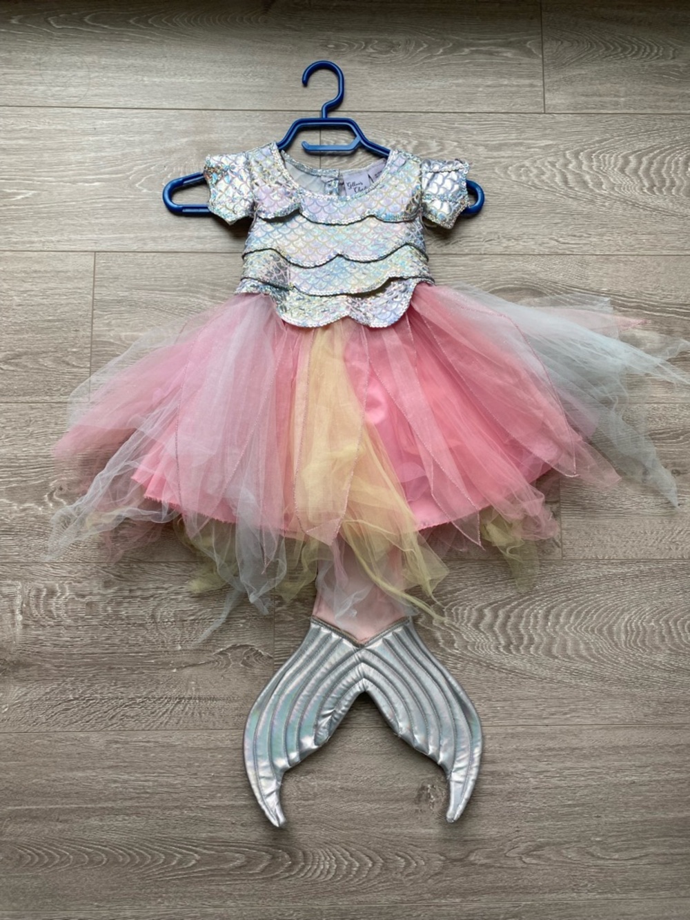 Iridescent Mermaid Tutu Costume Dress - Pink, Yellow, Silver